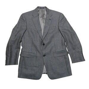 Hart Schaffner Marx Blazer Mens 40R Blue Gray Houndstooth Two Button Notch Lapel